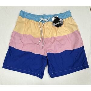 BOARDIES APPAREL Mens Swim Shorts Colorblock Stripes Size L brand new With Tags
